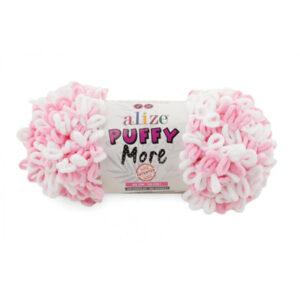 Laine Puffy / pink and white 100g