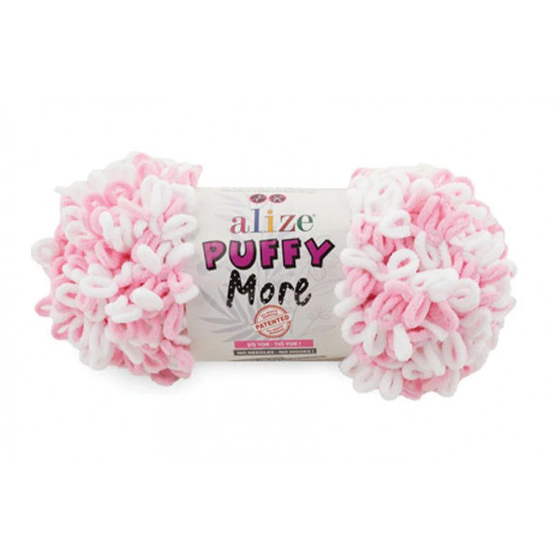 Laine Puffy / pink and white 100g